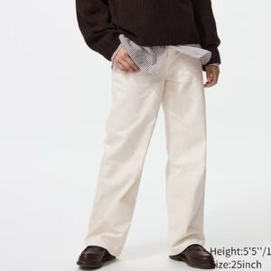 Uniqlo Wide Straight Jeans Beige Size 29